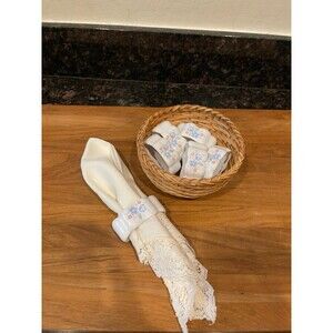 Vintage Country Cornflower Porcelain Napkins Rings